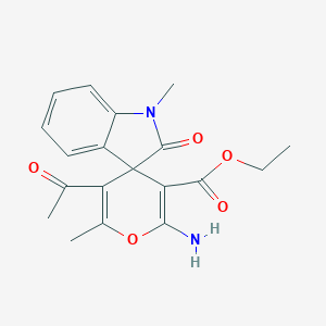 molecular formula C19H20N2O5 B343562 Ethyl 5'-acetyl-2'-amino-1,6'-dimethyl-2-oxo-1,2-dihydrospiro[indole-3,4'-pyran]-3'-carboxylate 