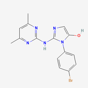 molecular formula C15H14BrN5O B3435628 1-(4-bromophenyl)-2-[(4,6-dimethyl-2-pyrimidinyl)amino]-1H-imidazol-5-ol 