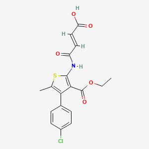 4-{[4-(4-chlorophenyl)-3-(ethoxycarbonyl)-5-methyl-2-thienyl]amino}-4-oxo-2-butenoic acid