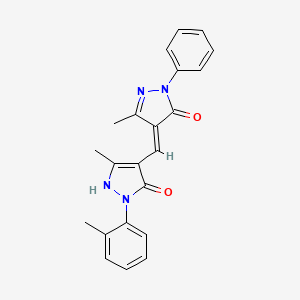molecular formula C22H20N4O2 B3435652 4-{[5-hydroxy-3-methyl-1-(2-methylphenyl)-1H-pyrazol-4-yl]methylene}-5-methyl-2-phenyl-2,4-dihydro-3H-pyrazol-3-one 