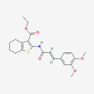 B3435669 ethyl 2-{[3-(3,4-dimethoxyphenyl)acryloyl]amino}-4,5,6,7-tetrahydro-1-benzothiophene-3-carboxylate CAS No. 5655-32-3