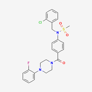 molecular formula C25H25ClFN3O3S B3435690 N-(2-chlorobenzyl)-N-(4-{[4-(2-fluorophenyl)-1-piperazinyl]carbonyl}phenyl)methanesulfonamide 