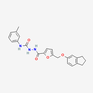 molecular formula C23H23N3O4 B3435696 2-{5-[(2,3-dihydro-1H-inden-5-yloxy)methyl]-2-furoyl}-N-(3-methylphenyl)hydrazinecarboxamide 