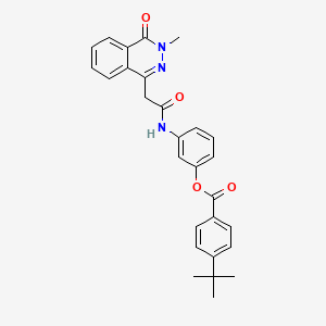 molecular formula C28H27N3O4 B3435754 3-{[2-(3-methyl-4-oxo-3,4-dihydro-1-phthalazinyl)acetyl]amino}phenyl 4-tert-butylbenzoate 