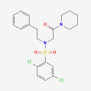 2,5-dichloro-N-[2-oxo-2-(1-piperidinyl)ethyl]-N-(2-phenylethyl)benzenesulfonamide