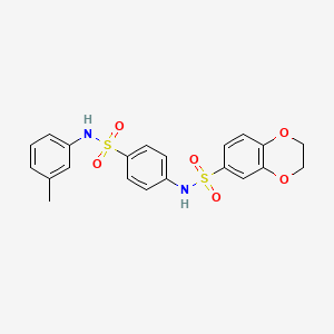 molecular formula C21H20N2O6S2 B3435767 N-(4-{[(3-methylphenyl)amino]sulfonyl}phenyl)-2,3-dihydro-1,4-benzodioxine-6-sulfonamide 