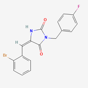 molecular formula C17H12BrFN2O2 B3435786 5-(2-bromobenzylidene)-3-(4-fluorobenzyl)-2,4-imidazolidinedione 