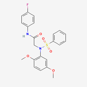 molecular formula C22H21FN2O5S B3435790 N~2~-(2,5-dimethoxyphenyl)-N~1~-(4-fluorophenyl)-N~2~-(phenylsulfonyl)glycinamide 