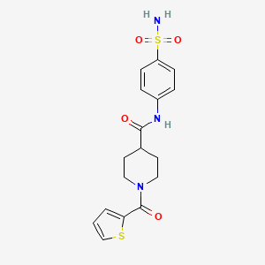 molecular formula C17H19N3O4S2 B3435825 N-[4-(aminosulfonyl)phenyl]-1-(2-thienylcarbonyl)-4-piperidinecarboxamide 