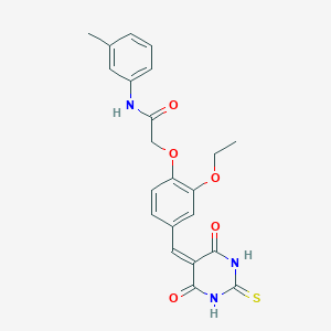 2-{4-[(4,6-dioxo-2-thioxotetrahydro-5(2H)-pyrimidinylidene)methyl]-2-ethoxyphenoxy}-N-(3-methylphenyl)acetamide