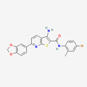 molecular formula C22H16BrN3O3S B3435847 3-amino-6-(1,3-benzodioxol-5-yl)-N-(4-bromo-2-methylphenyl)thieno[2,3-b]pyridine-2-carboxamide 