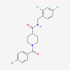 molecular formula C20H19BrCl2N2O2 B3435860 1-(4-bromobenzoyl)-N-(2,4-dichlorobenzyl)-4-piperidinecarboxamide 