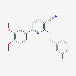 6-(3,4-dimethoxyphenyl)-2-[(3-fluorobenzyl)thio]nicotinonitrile