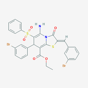 ethyl 5-amino-2-(3-bromobenzylidene)-7-(3-bromophenyl)-3-oxo-6-(phenylsulfonyl)-2,3-dihydro-7H-[1,3]thiazolo[3,2-a]pyridine-8-carboxylate