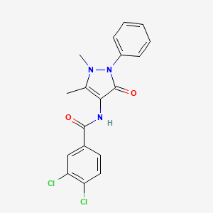 molecular formula C18H15Cl2N3O2 B3435886 3,4-dichloro-N-(1,5-dimethyl-3-oxo-2-phenyl-2,3-dihydro-1H-pyrazol-4-yl)benzamide 