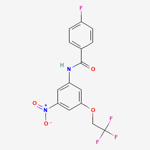 4-fluoro-N-[3-nitro-5-(2,2,2-trifluoroethoxy)phenyl]benzamide