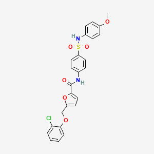 molecular formula C25H21ClN2O6S B3435903 5-[(2-chlorophenoxy)methyl]-N-(4-{[(4-methoxyphenyl)amino]sulfonyl}phenyl)-2-furamide 