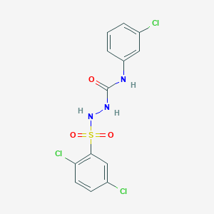 molecular formula C13H10Cl3N3O3S B3435912 N-(3-chlorophenyl)-2-[(2,5-dichlorophenyl)sulfonyl]hydrazinecarboxamide 