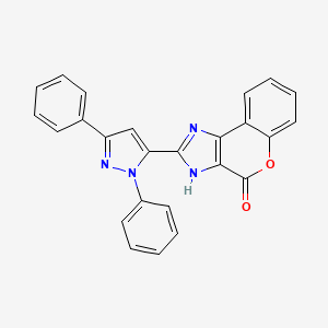 molecular formula C25H16N4O2 B3435921 2-(1,3-diphenyl-1H-pyrazol-5-yl)chromeno[3,4-d]imidazol-4(1H)-one 