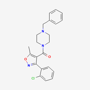 molecular formula C22H22ClN3O2 B3435934 1-benzyl-4-{[3-(2-chlorophenyl)-5-methyl-4-isoxazolyl]carbonyl}piperazine 