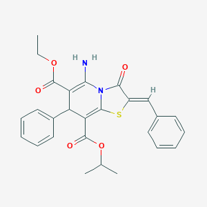 6-ethyl 8-isopropyl 5-amino-2-benzylidene-3-oxo-7-phenyl-2,3-dihydro-7H-[1,3]thiazolo[3,2-a]pyridine-6,8-dicarboxylate