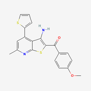molecular formula C20H16N2O2S2 B3435941 [3-amino-6-methyl-4-(2-thienyl)thieno[2,3-b]pyridin-2-yl](4-methoxyphenyl)methanone 