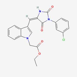 ethyl (3-{[1-(3-chlorophenyl)-2,5-dioxo-4-imidazolidinylidene]methyl}-1H-indol-1-yl)acetate