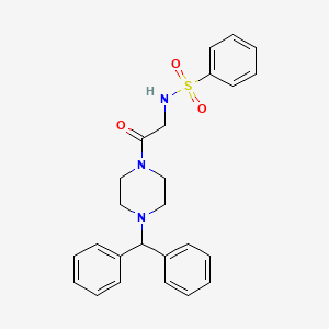 molecular formula C25H27N3O3S B3435962 N-[2-(4-Benzhydryl-piperazin-1-yl)-2-oxo-ethyl]-benzenesulfonamide 