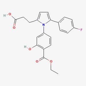 molecular formula C22H20FNO5 B3435967 3-[1-[4-(ethoxycarbonyl)-3-hydroxyphenyl]-5-(4-fluorophenyl)-1H-pyrrol-2-yl]propanoic acid 