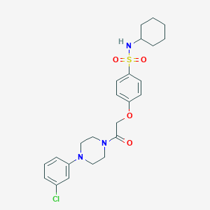 molecular formula C24H30ClN3O4S B3435973 4-{2-[4-(3-chlorophenyl)-1-piperazinyl]-2-oxoethoxy}-N-cyclohexylbenzenesulfonamide 