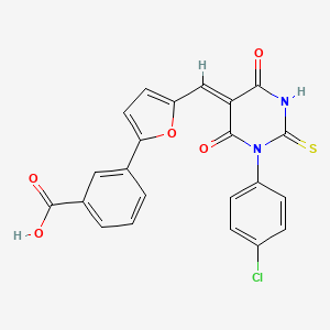 molecular formula C22H13ClN2O5S B3436012 3-(5-{[1-(4-chlorophenyl)-4,6-dioxo-2-thioxotetrahydro-5(2H)-pyrimidinylidene]methyl}-2-furyl)benzoic acid 