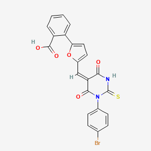 molecular formula C22H13BrN2O5S B3436019 2-(5-{[1-(4-bromophenyl)-4,6-dioxo-2-thioxotetrahydro-5(2H)-pyrimidinylidene]methyl}-2-furyl)benzoic acid 