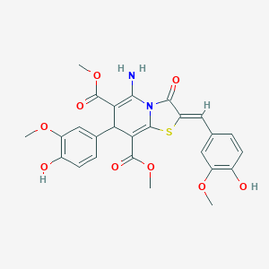 dimethyl 5-amino-2-(4-hydroxy-3-methoxybenzylidene)-7-(4-hydroxy-3-methoxyphenyl)-3-oxo-2,3-dihydro-7H-[1,3]thiazolo[3,2-a]pyridine-6,8-dicarboxylate