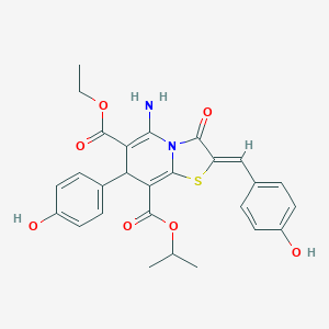 6-ethyl 8-isopropyl 5-amino-2-(4-hydroxybenzylidene)-7-(4-hydroxyphenyl)-3-oxo-2,3-dihydro-7H-[1,3]thiazolo[3,2-a]pyridine-6,8-dicarboxylate