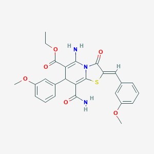 ethyl 5-amino-8-(aminocarbonyl)-2-(3-methoxybenzylidene)-7-(3-methoxyphenyl)-3-oxo-2,3-dihydro-7H-[1,3]thiazolo[3,2-a]pyridine-6-carboxylate