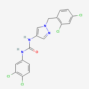 molecular formula C17H12Cl4N4O B3436076 N-[1-(2,4-dichlorobenzyl)-1H-pyrazol-4-yl]-N'-(3,4-dichlorophenyl)urea 