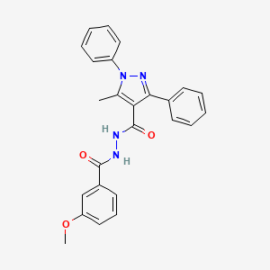 molecular formula C25H22N4O3 B3436080 N'-(3-methoxybenzoyl)-5-methyl-1,3-diphenyl-1H-pyrazole-4-carbohydrazide 