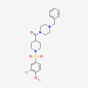 1-benzyl-4-({1-[(3-chloro-4-methoxyphenyl)sulfonyl]-4-piperidinyl}carbonyl)piperazine