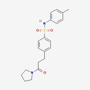 N-(4-methylphenyl)-4-[3-oxo-3-(1-pyrrolidinyl)propyl]benzenesulfonamide