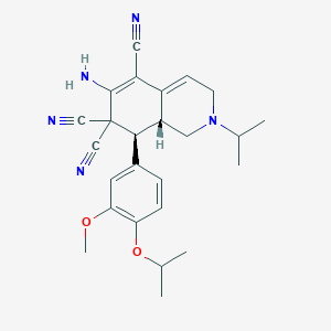 6-amino-8-(4-isopropoxy-3-methoxyphenyl)-2-isopropyl-2,3,8,8a-tetrahydro-5,7,7(1H)-isoquinolinetricarbonitrile