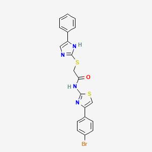 N-[4-(4-bromophenyl)-1,3-thiazol-2-yl]-2-[(4-phenyl-1H-imidazol-2-yl)thio]acetamide