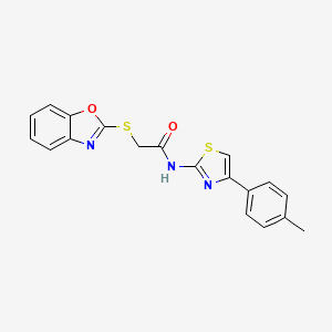 molecular formula C19H15N3O2S2 B3436103 2-(1,3-benzoxazol-2-ylthio)-N-[4-(4-methylphenyl)-1,3-thiazol-2-yl]acetamide 