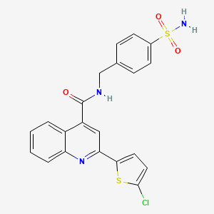 molecular formula C21H16ClN3O3S2 B3436109 N-[4-(aminosulfonyl)benzyl]-2-(5-chloro-2-thienyl)-4-quinolinecarboxamide 