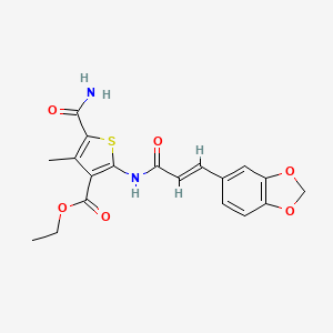 ethyl 5-(aminocarbonyl)-2-{[3-(1,3-benzodioxol-5-yl)acryloyl]amino}-4-methyl-3-thiophenecarboxylate