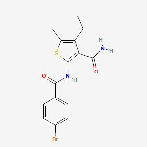 molecular formula C15H15BrN2O2S B3436148 2-[(4-bromobenzoyl)amino]-4-ethyl-5-methyl-3-thiophenecarboxamide 