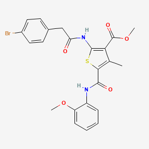 molecular formula C23H21BrN2O5S B3436153 methyl 2-{[(4-bromophenyl)acetyl]amino}-5-{[(2-methoxyphenyl)amino]carbonyl}-4-methyl-3-thiophenecarboxylate 