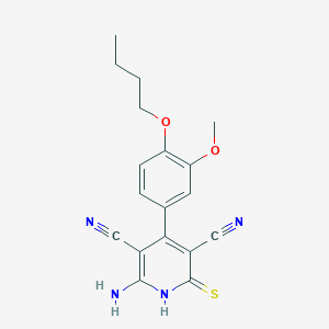 2-Amino-4-(4-butoxy-3-methoxyphenyl)-6-sulfanyl-3,5-pyridinedicarbonitrile