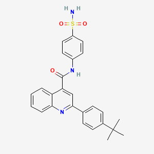 molecular formula C26H25N3O3S B3436180 N-[4-(aminosulfonyl)phenyl]-2-(4-tert-butylphenyl)-4-quinolinecarboxamide 