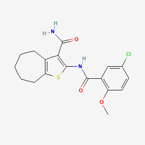 2-[(5-chloro-2-methoxybenzoyl)amino]-5,6,7,8-tetrahydro-4H-cyclohepta[b]thiophene-3-carboxamide