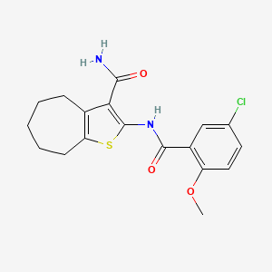 molecular formula C18H19ClN2O3S B3436188 2-[(5-chloro-2-methoxybenzoyl)amino]-5,6,7,8-tetrahydro-4H-cyclohepta[b]thiophene-3-carboxamide 